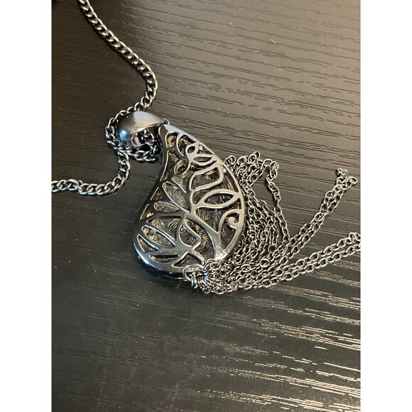 Rhinestone Peacock Pendant Tassel Chain Necklace Sparkling & Elegant Statement J - Picture 4 of 4